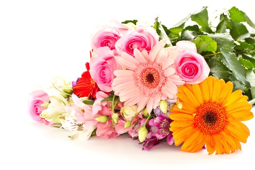 Beautiful bouquet of assorted flowers ready for delivery